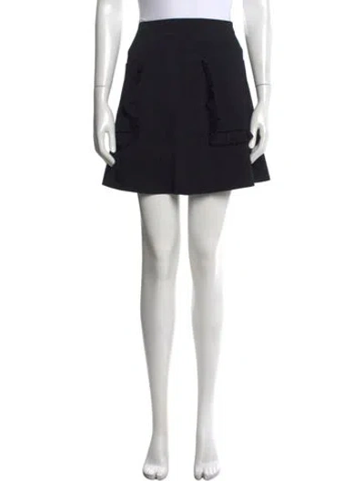 Pre-owned Sandro Ruffle Embellishment Mini Skirt In Black