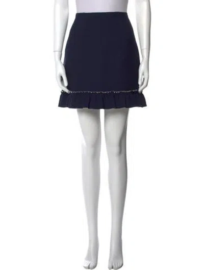 Pre-owned Sandro Ruffle Embellishment Mini Skirt In Blue