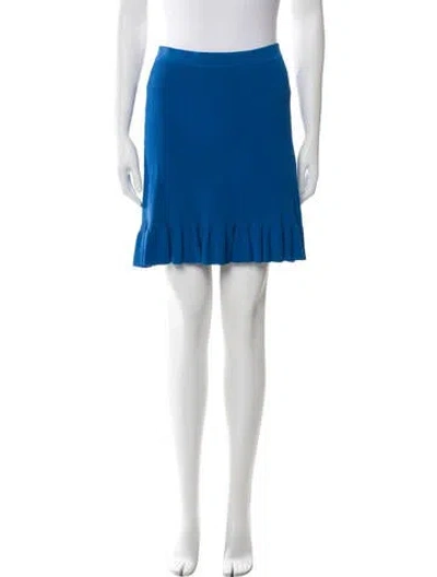 Pre-owned Sandro Ruffle Embellishment Mini Skirt In Blue