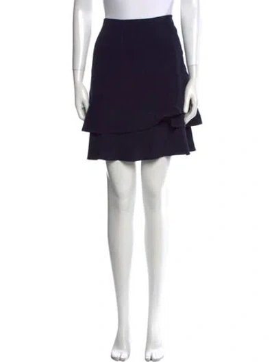 Pre-owned Sandro Ruffle Embellishment Mini Skirt In Blue