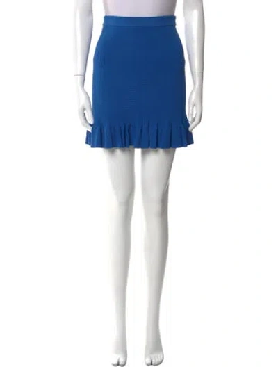 Pre-owned Sandro Ruffle Embellishment Mini Skirt In Blue