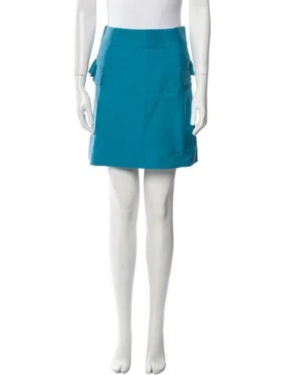 Pre-owned Sandro Ruffle Embellishment Mini Skirt In Blue