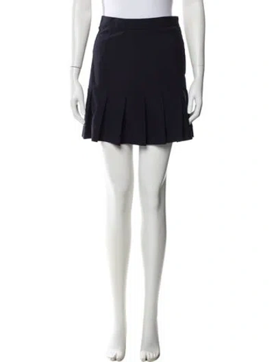 Pre-owned Sandro Ruffle Embellishment Mini Skirt In Blue