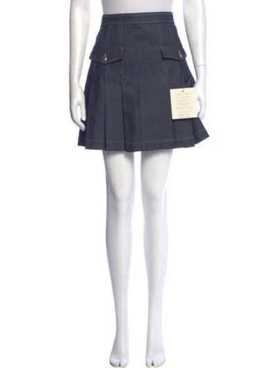 Pre-owned Sandro Ruffle Embellishment Mini Skirt In Blue