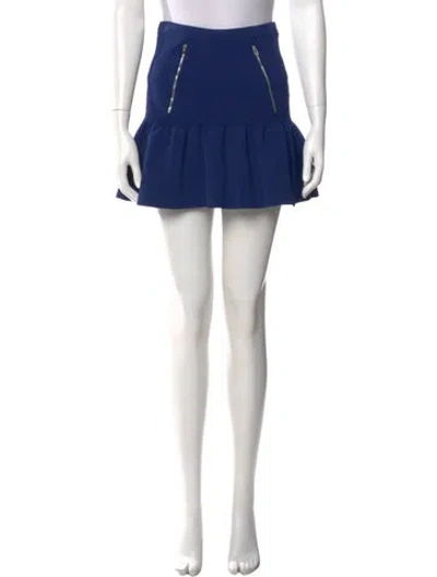 Pre-owned Sandro Ruffle Embellishment Mini Skirt In Blue