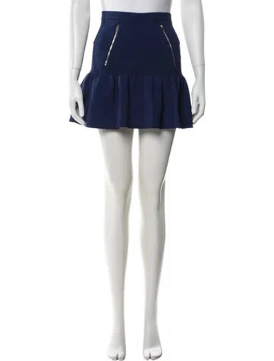 Pre-owned Sandro Ruffle Embellishment Mini Skirt In Blue