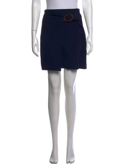 Pre-owned Sandro Ruffle Embellishment Mini Skirt In Blue