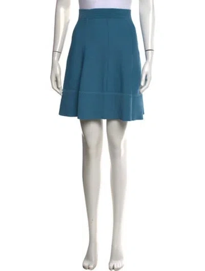 Pre-owned Sandro Ruffle Embellishment Mini Skirt In Blue