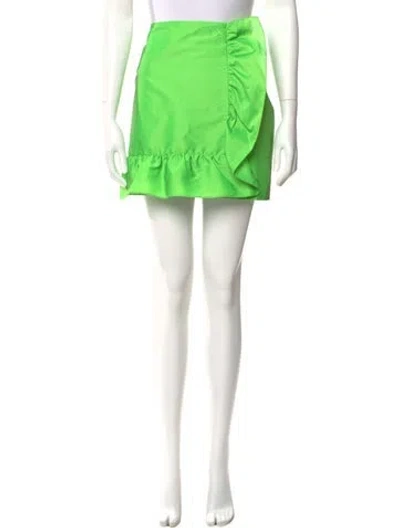 Pre-owned Sandro Ruffle Embellishment Mini Skirt In Green