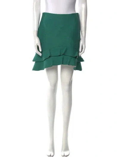 Pre-owned Sandro Ruffle Embellishment Mini Skirt In Green