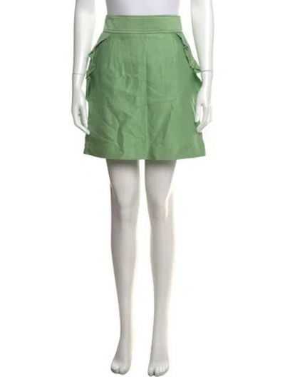 Pre-owned Sandro Ruffle Embellishment Mini Skirt In Green