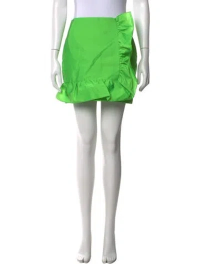 Pre-owned Sandro Ruffle Embellishment Mini Skirt In Green