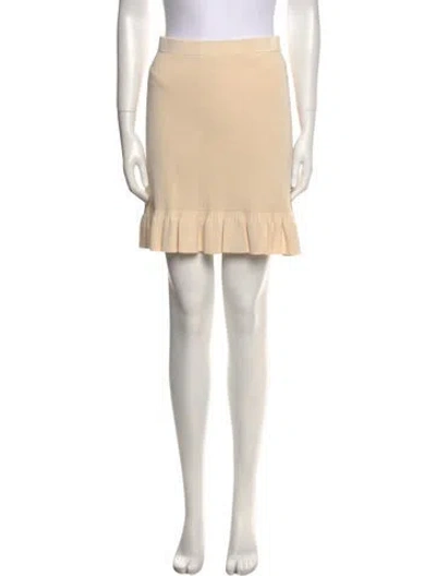 Pre-owned Sandro Ruffle Embellishment Mini Skirt In Neutral
