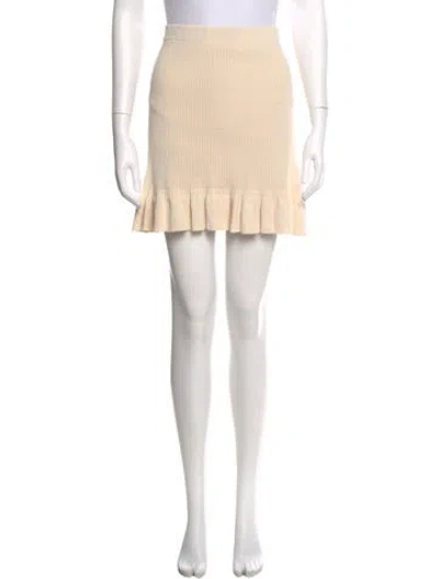 Pre-owned Sandro Ruffle Embellishment Mini Skirt In Neutral