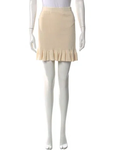 Pre-owned Sandro Ruffle Embellishment Mini Skirt In Neutral