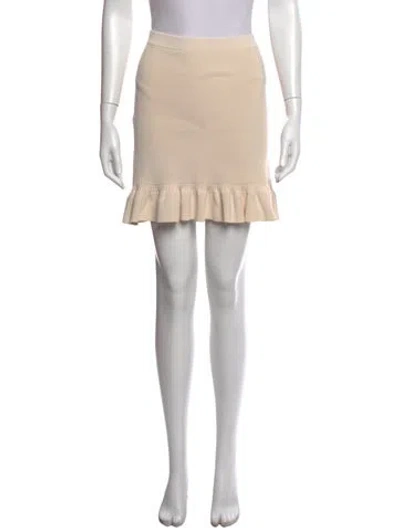Pre-owned Sandro Ruffle Embellishment Mini Skirt In Neutral