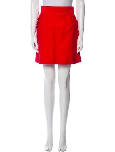 Pre-owned Sandro Ruffle Embellishment Mini Skirt In Red
