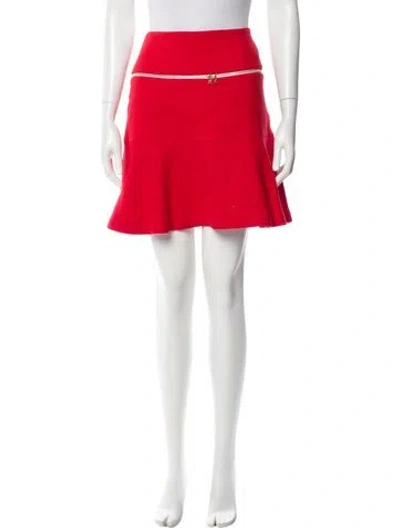 Pre-owned Sandro Ruffle Embellishment Mini Skirt In Red
