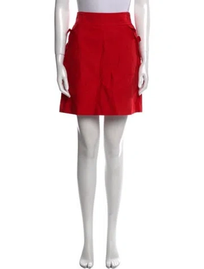 Pre-owned Sandro Ruffle Embellishment Mini Skirt In Red