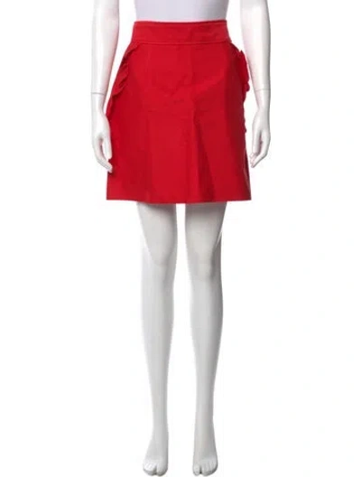 Pre-owned Sandro Ruffle Embellishment Mini Skirt In Red