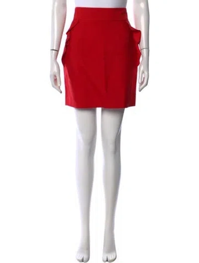 Pre-owned Sandro Ruffle Embellishment Mini Skirt In Red
