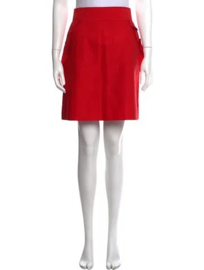 Pre-owned Sandro Ruffle Embellishment Mini Skirt In Red