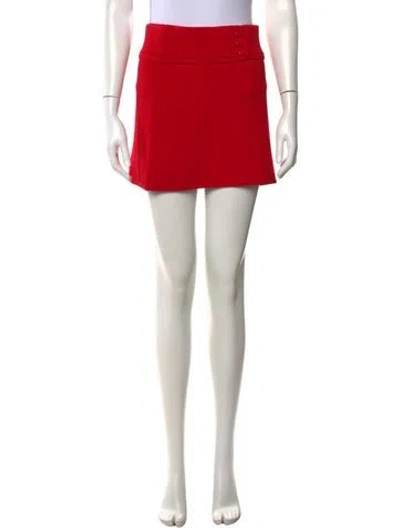 Pre-owned Sandro Ruffle Embellishment Mini Skirt In Red