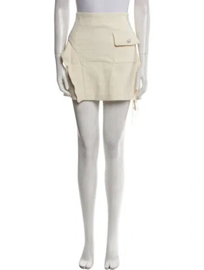 Pre-owned Sandro Ruffle Embellishment Mini Skirt W/ Tags In Neutral