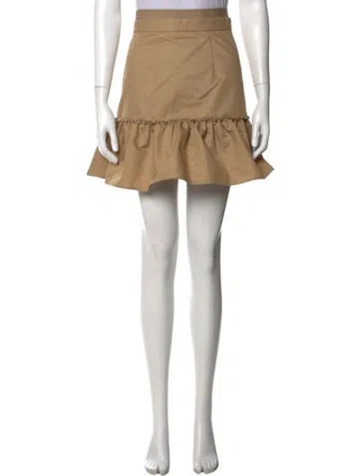 Pre-owned Sandro Ruffle Embellishment Mini Skirt W/ Tags In Neutral
