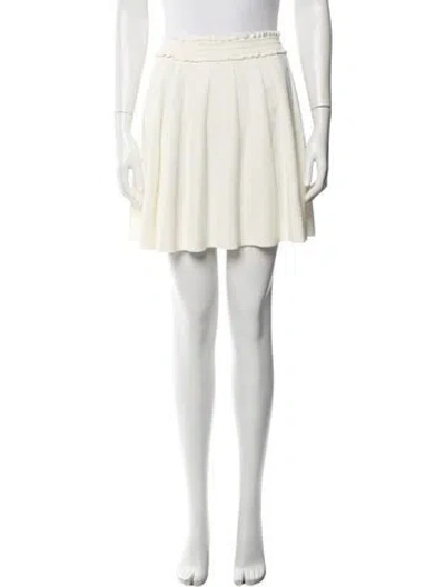 Pre-owned Sandro Ruffle Embellishment Mini Skirt W/ Tags In White