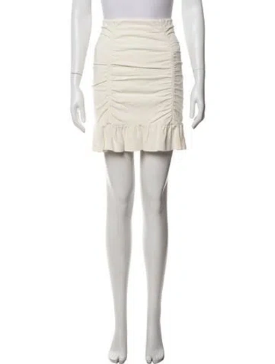 Pre-owned Sandro Ruffle Embellishment Mini Skirt In White