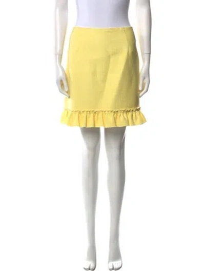 Pre-owned Sandro Ruffle Embellishment Mini Skirt In Yellow