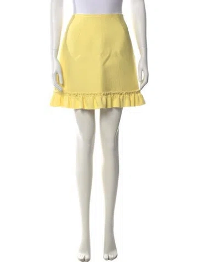 Pre-owned Sandro Ruffle Embellishment Mini Skirt In Yellow