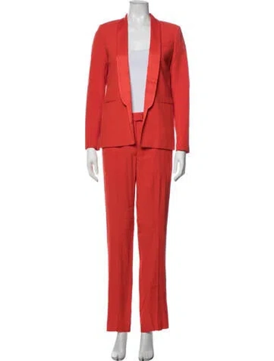 Pre-owned Sandro Ruffle Embellishment Pantsuit In Orange