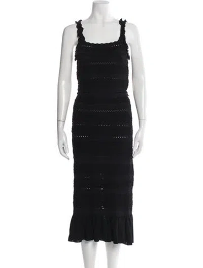Pre-owned Sandro Ruffle Embellishment Skirt Set In Black