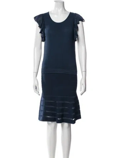 Pre-owned Sandro Ruffle Embellishment Skirt Set In Blue