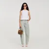 Sandro Ruffle Top In White
