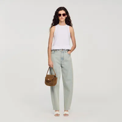 Sandro Ruffle Top In White