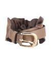 Sandro Ruffled Belt In Brown Leather In Brown