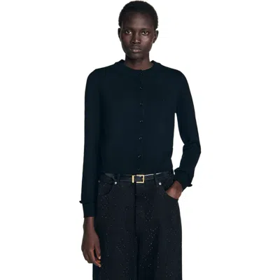 SANDRO SANDRO RUFFLED CARDIGAN