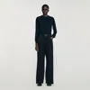 Sandro Emile Ruffled Cardigan In Black