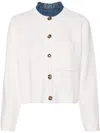 Sandro Ruffled-collar Knitted Cardigan In 中性色