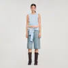 Sandro Ruffled Cropped Sweater In Blue