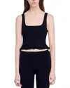 SANDRO RUFFLED CROPPED TOP