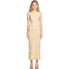 Sandro Womens Round-neck Frill-embroidered Knitted Maxi Dress Naturels In Ecru