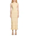 Sandro Womens Round-neck Frill-embroidered Knitted Maxi Dress Naturels In Ecru