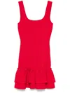 Sandro Ruffled Mini Dress In Red