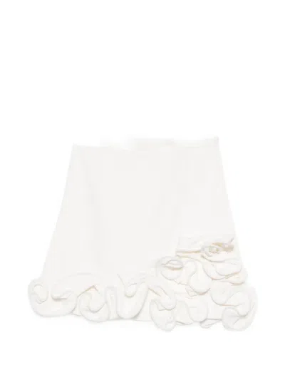 Sandro Ruffled Mini Skirt In White