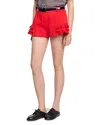 Sandro Ruffled Shorts In Red