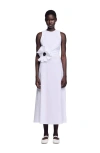 Sandro Ruffled Sleeveless Maxi Dress In White